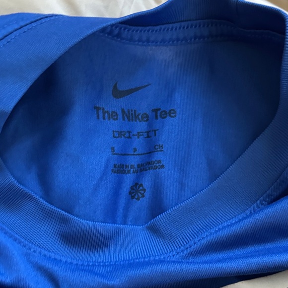 Nike Dri-fit Athletic Shirt Shorts Matching Set Vibrant Blue White Swoosh Sm/Med - Picture 3 of 11